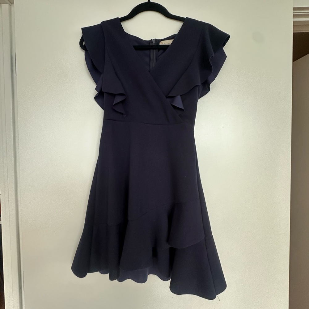 Deep Blue Fringed Mini Dress